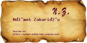 Német Zakariás névjegykártya